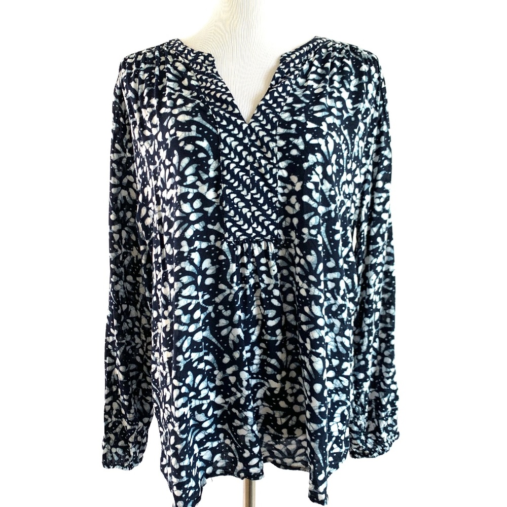 Loft Women's Long Sleeve Pattern Blouse Size XL